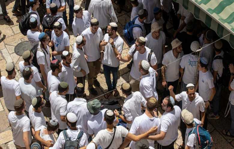 مستوطنون يؤدون «طقوساً تلمودية» عند أبواب المسجد الأقصى