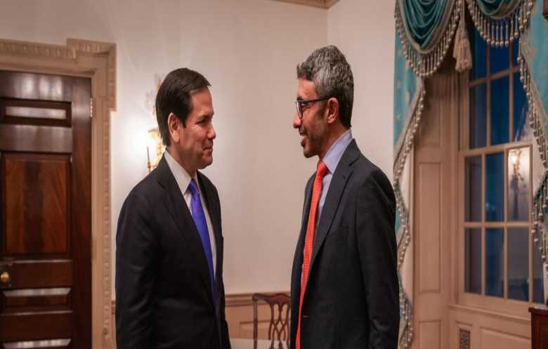 عبد الله بن زايد يبحث مع روبيو الشراكة والأزمات الإقليمية