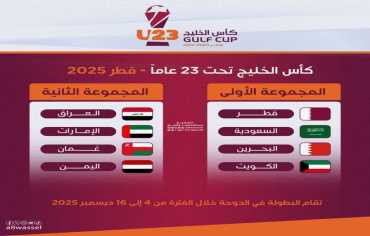 اليمن في مجموعة نارية ببطولة كأس الخليج تحت 23 عاماً    